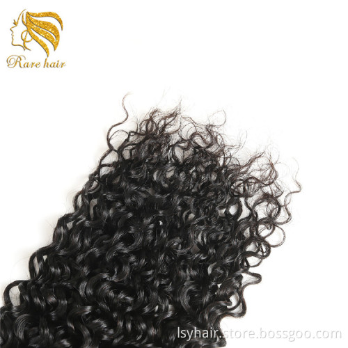 Wedding Party 100 Percent Human Hair Weave Bundles With Frontals, 10A Brazilian Bohemian Curls Hair Extensions